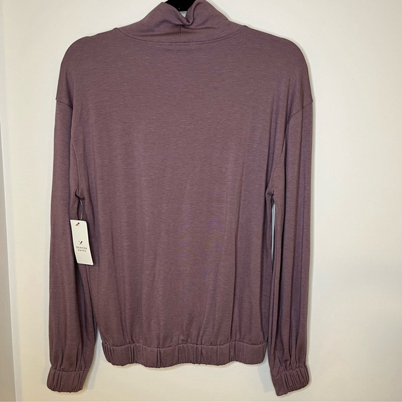 NWT DENVER HAYES Lilac Purple Mock Neck Jersey Knit Relaxed Long Sleeve Top XS-M - Picture 14 of 14